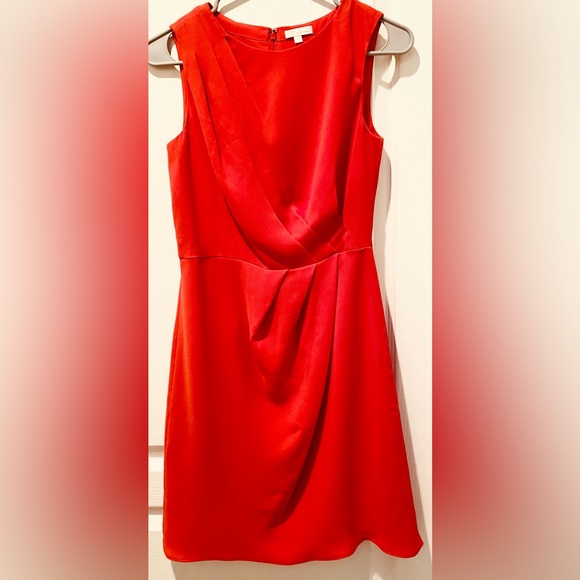 Shoshanna Rosalie Draped Silk Sleeveless Mini Sheath Dress Horizontal Pleating - Picture 2 of 8